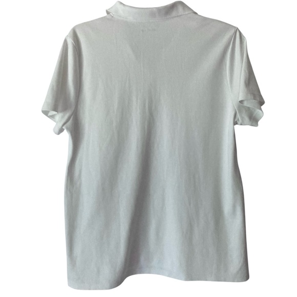 Lands End Women’s White Polo Short Sleeve Shirt Large - Picture 2 of 7